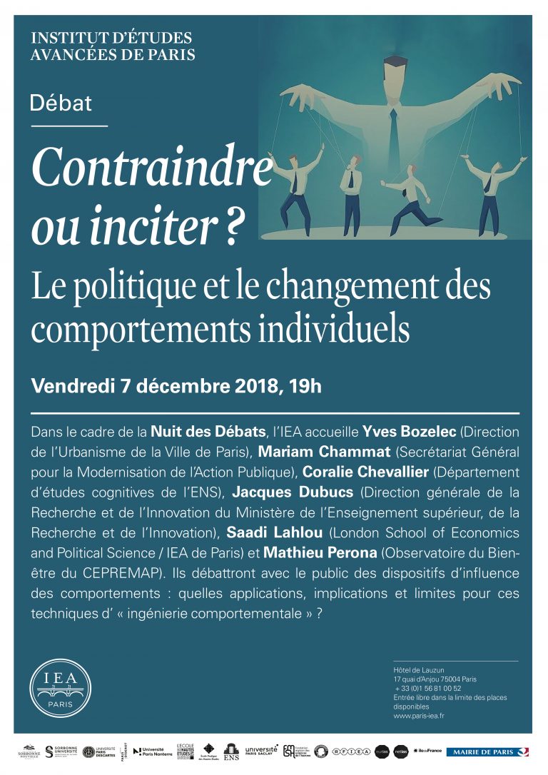 Contraindre ou inciter ? Le politique et le changement des comportements individuels